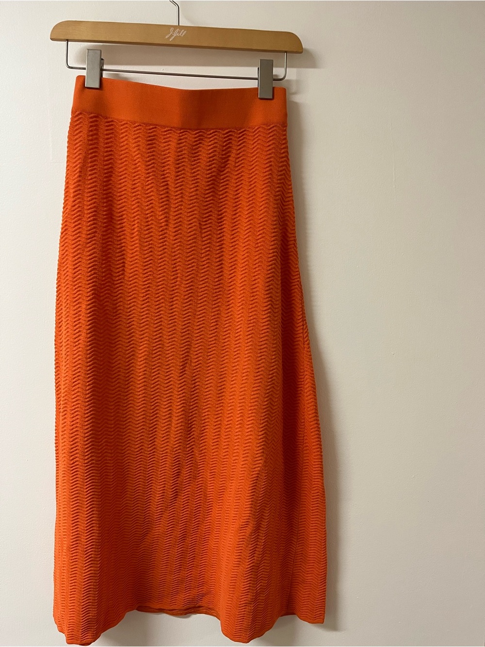 SOLID & STRIPED Orange Knit Maxi Skirt